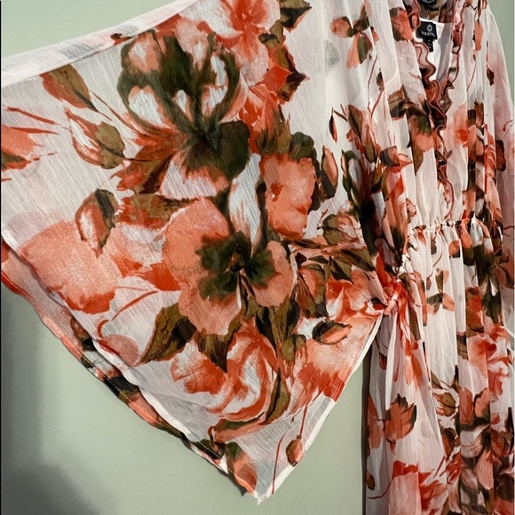 CURATIONS medium sheer floral print lined long maxi dress can be coverup as well - Picture 6 of 13